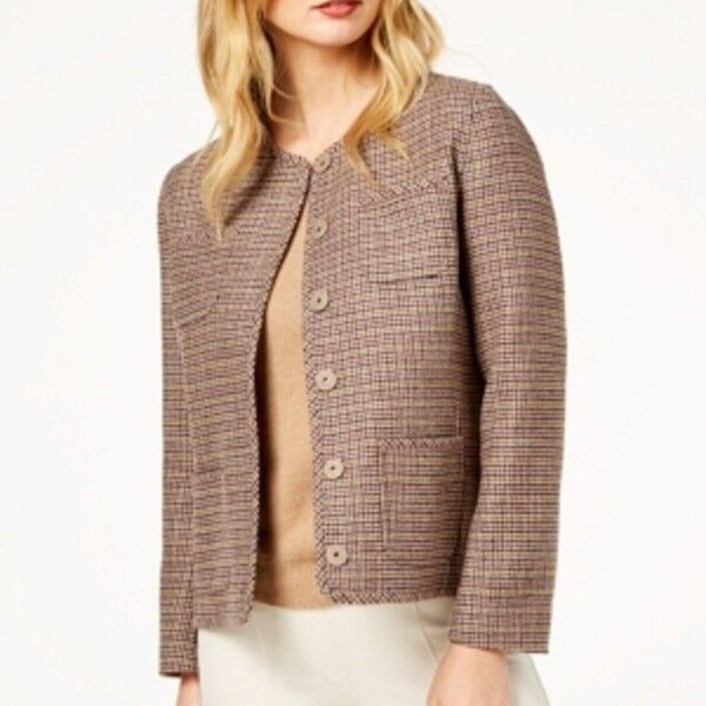 NWT Weekend Max Mara Virgin Wool Womens Borneo Jacket, Brown, 12 MSRP $725 - Picture 1 of 8